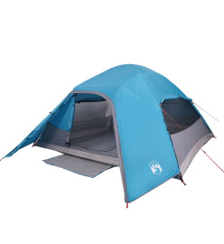 Tente de camping à dôme 4 personnes bleu imperméable