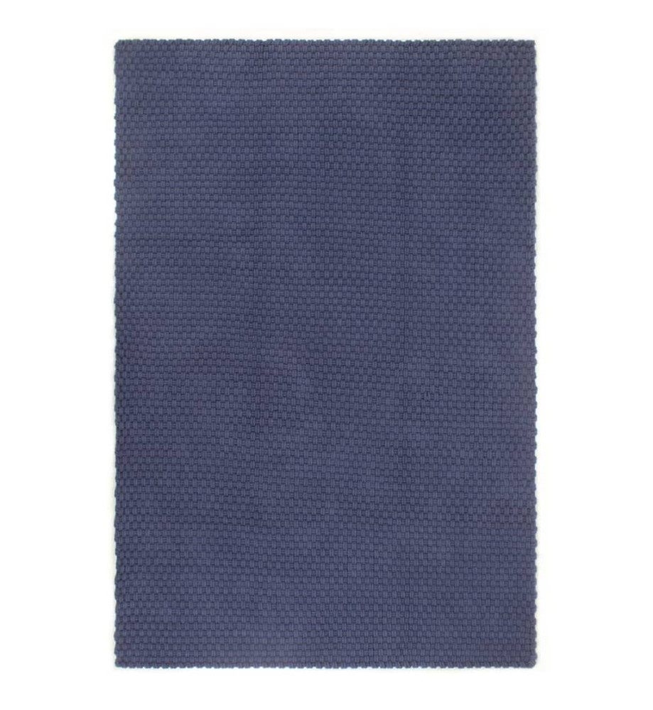 Tapis rectangulaire Bleu marine 200x300 cm Coton