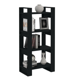 Bibliothèque/Séparateur de pièce Noir 60x35x125 cm Bois massif