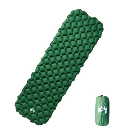 Matelas de camping gonflable vert 190x58x6 cm