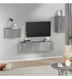 Ensemble de meubles TV 4 pcs Sonoma gris Bois d'ingénierie