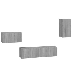 Ensemble de meubles TV 4 pcs Sonoma gris Bois d'ingénierie