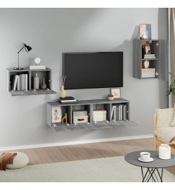 Ensemble de meubles TV 4 pcs Sonoma gris Bois d'ingénierie