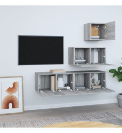 Ensemble de meubles TV 4 pcs Sonoma gris Bois d'ingénierie