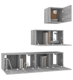 Ensemble de meubles TV 4 pcs Sonoma gris Bois d'ingénierie