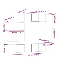 Ensemble de meubles TV 8 pcs Sonoma gris Bois d'ingénierie