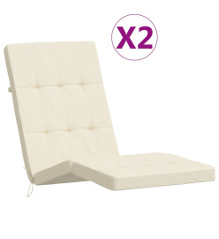 Coussins de chaise longue lot de 2 crème tissu oxford