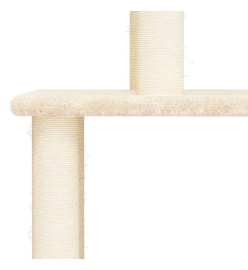 Arbre à chat avec griffoirs en sisal crème 149 cm