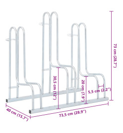 Support de vélo au sol autoportant pour 3 vélos acier galvanisé