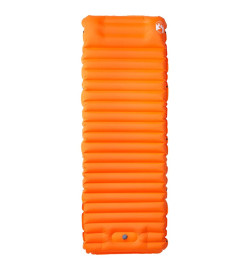 Matelas de camping autogonflant avec oreiller intégré orange