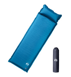 Matelas de camping autogonflant avec oreiller intégré turquoise