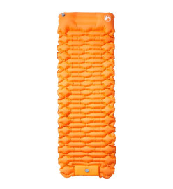 Matelas de camping autogonflant avec oreiller intégré orange