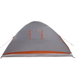 Tente de camping à dôme 4 personnes gris et orange imperméable