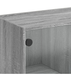 Buffet haut avec portes gris sonoma 68x37x142cm bois ingénierie