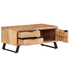 Table basse 90x50x40 cm Bois d'acacia solide avec bord naturel