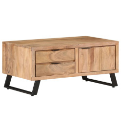 Table basse 90x50x40 cm Bois d'acacia solide avec bord naturel