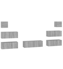 Ensemble de meubles TV 7 pcs Sonoma gris Bois d'ingénierie