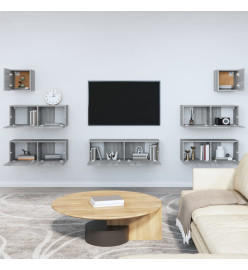 Ensemble de meubles TV 7 pcs Sonoma gris Bois d'ingénierie