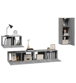 Ensemble de meubles TV 4 pcs Sonoma gris Bois d'ingénierie