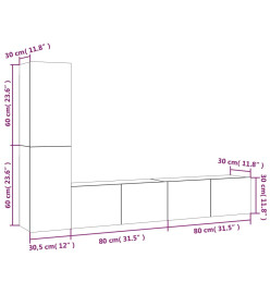 Ensemble de meubles TV 4 pcs Sonoma gris Bois d'ingénierie