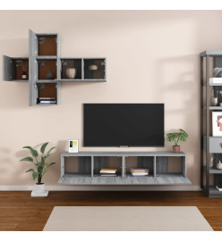 Ensemble de meubles TV 7 pcs Sonoma gris Bois d'ingénierie