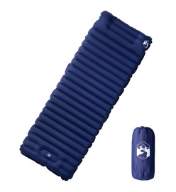 Matelas de camping autogonflant et oreiller intégré bleu marine