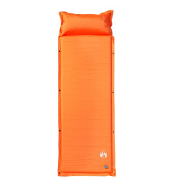 Matelas de camping autogonflant avec oreiller intégré orange