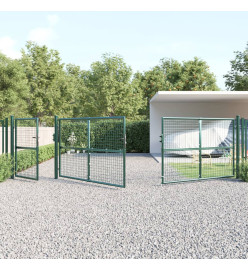 Portal de jardin maille vert 500x175 cm acier galvanisé