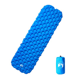 Matelas de camping gonflable bleu 190x58x6 cm