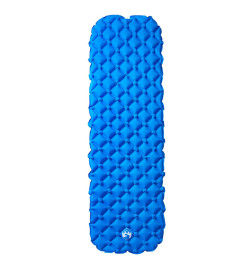 Matelas de camping gonflable bleu 190x58x6 cm