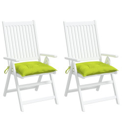 Coussins de chaise lot de 2 vert brillant 40x40x7 cm