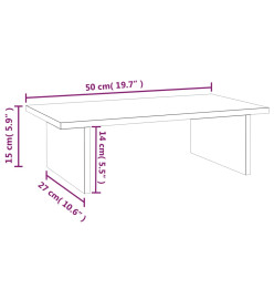 Support de moniteur Noir 50x27x15 cm Bois de pin solide