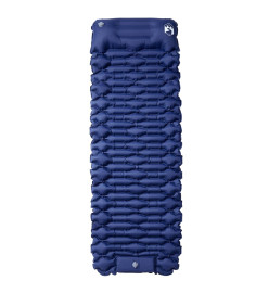 Matelas de camping autogonflant et oreiller intégré bleu marine