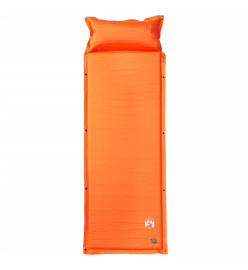 Matelas de camping autogonflant avec oreiller intégré orange