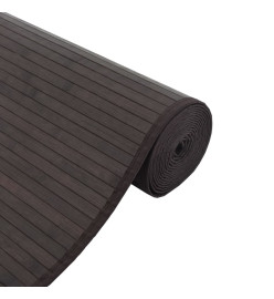Tapis rectangulaire marron foncé 60x300 cm bambou
