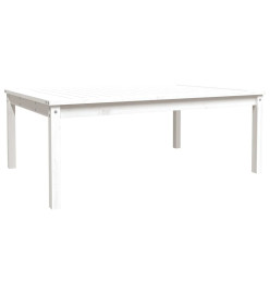 Table de jardin blanc 121x82,5x45 cm bois massif de pin