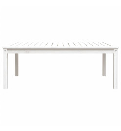 Table de jardin blanc 121x82,5x45 cm bois massif de pin