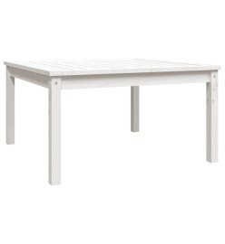 Table de jardin blanc 82,5x82,5x45 cm bois massif de pin