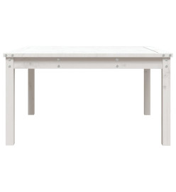 Table de jardin blanc 82,5x82,5x45 cm bois massif de pin