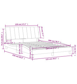 Lit avec matelas vert foncé 120x200 cm velours