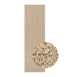 Tapis ZIZUR 80x250 cm aspect de jute intérieur et extérieur