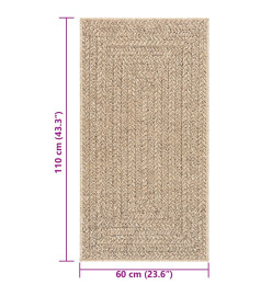 Tapis ZIZUR 60x110 cm aspect de jute intérieur et extérieur