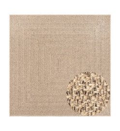 Tapis ZIZUR 120x120 cm aspect de jute intérieur et extérieur