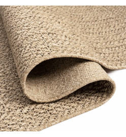 Tapis ZIZUR 120x120 cm aspect de jute intérieur et extérieur