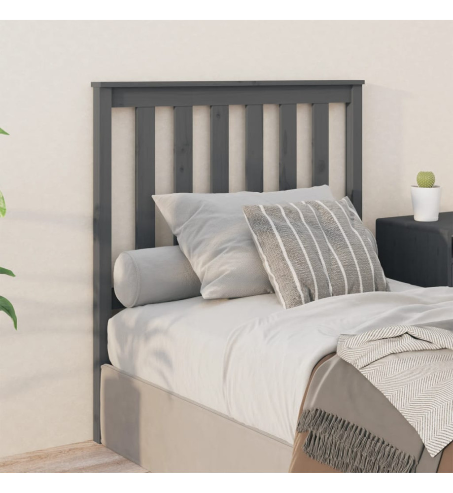 Tête de lit Gris 96x6x101 cm Bois massif de pin Tête de lit Gris 96x6x101 cm Bois massif de pin