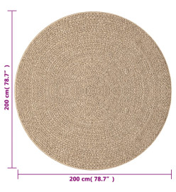 Tapis ZIZUR Ø 200 cm aspect de jute intérieur et extérieur