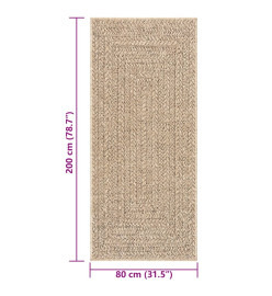 Tapis ZIZUR 80x200 cm aspect de jute intérieur et extérieur