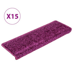 Tapis d'escalier 15 pcs 65x21x4 cm Violet