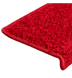 Tapis d'escalier 15 pcs 65x21x4 cm Rouge