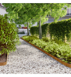 Bordures de pelouse 10 pcs 10x103 cm acier corten flexible